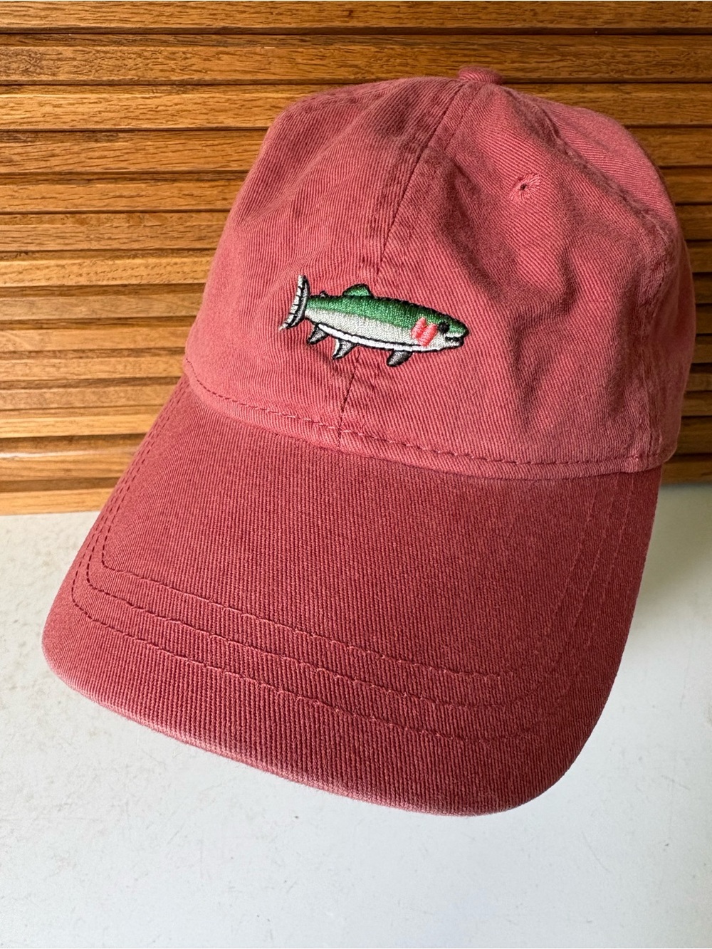 J Crew Factory Pink Trout Baseball hat